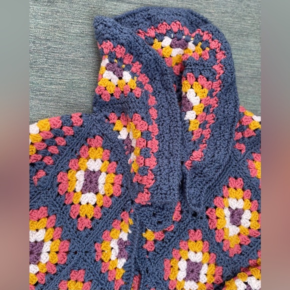 Handmade Crochet Wide Sleeve Open Front Sweater with POCKETS! NOWT - Picture 11 of 15